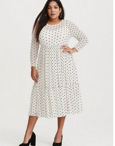 Torrid Polka Dot Chiffon Midi Dress